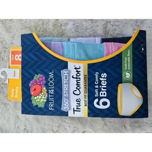 Fruit of‎ the Loom Girls' True Comfort 360° Stretch Soft & Comfy Briefs, 6-Pack,